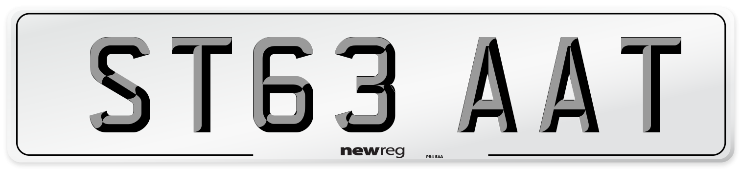 ST63 AAT Number Plate from New Reg